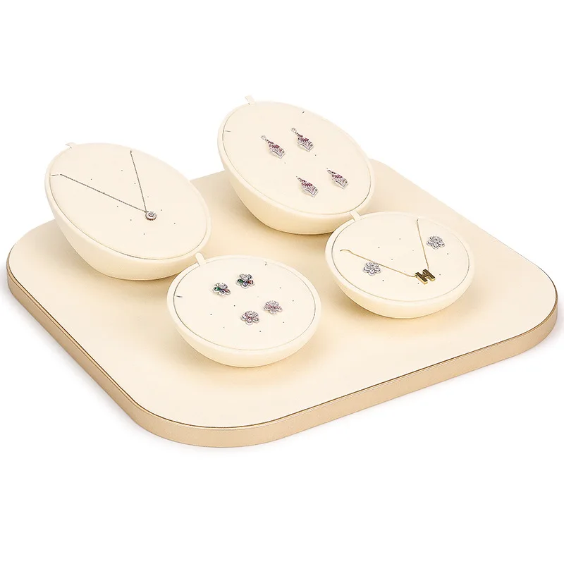 custom.Beige Tungsten High-End Display Props Counter Set Necklace Pendant Earrings Stand Shelf Tray Shenzhen Advanced Meters