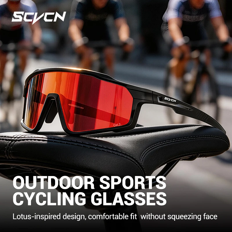 Image of SCVCN Modische Outdoor-Wanderbrille Radsport-Sonnenbrille für Herren Sport-MTB UV400-Brille Damen Fahrrad-Laufbrille Winddichte Brille