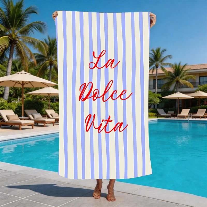 Cartoon Sardine Can Lobster Crab Seafood Tomato Mix Print Microfiber Quick Dry Mediterranean Summer Holiday Beach Towel