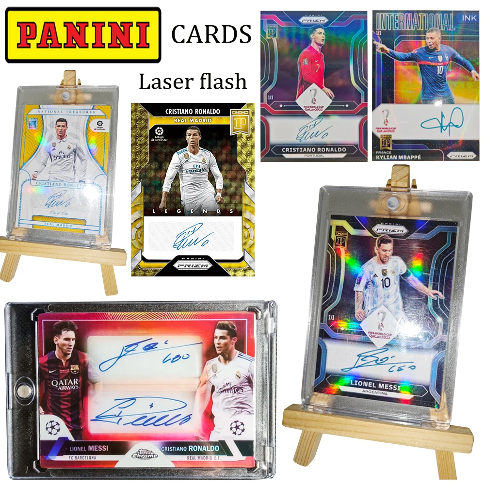 

Panini collectible card laser flash DIY Messi Cristiano Ronaldo Kylian Mbappe David Beckham Card bricks Holiday gifts 1.5mmthick