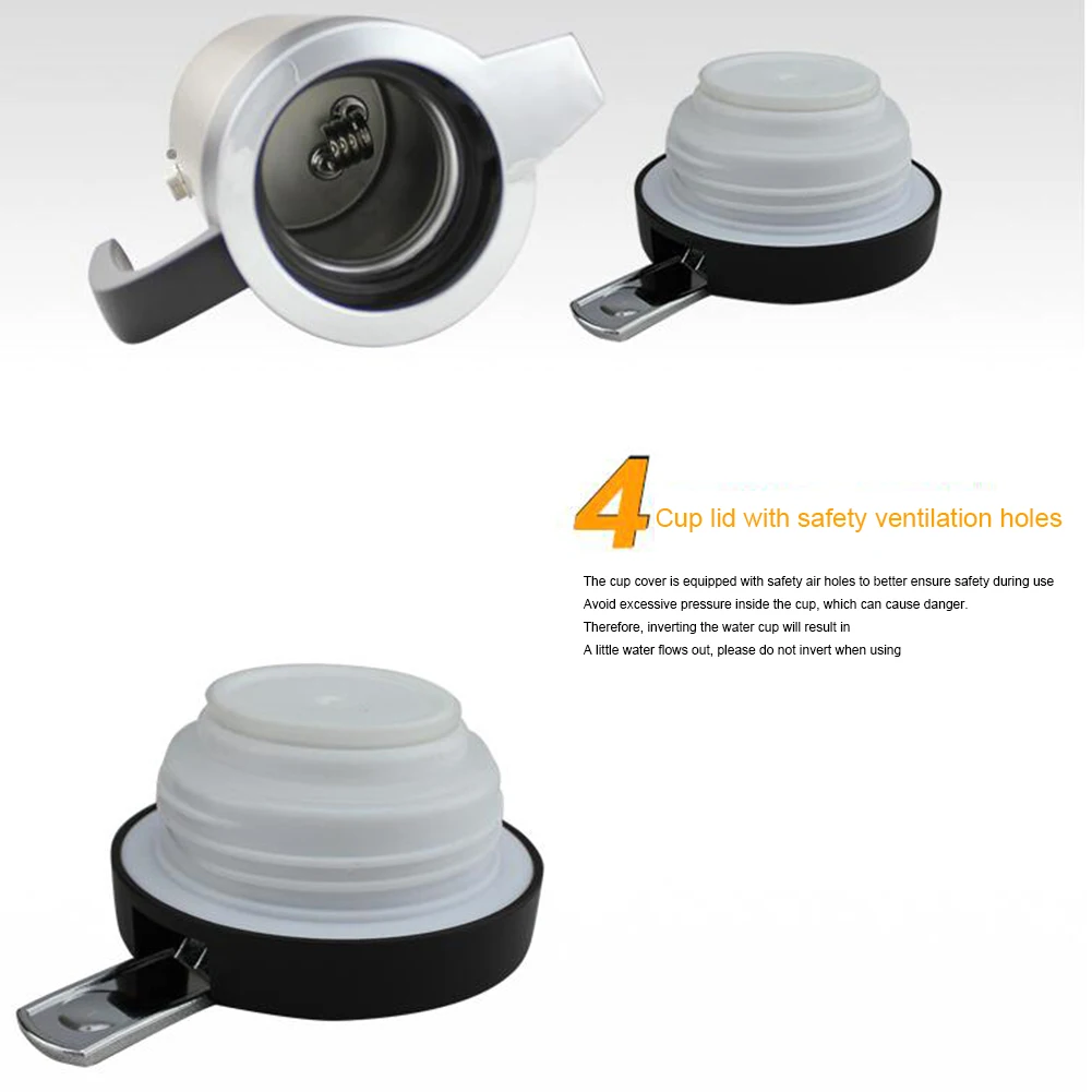 

1200 ML Car Hot Kettle Portable Water Heater Leak-Proof Design 12/24 V Stainless Steel Kettle Fast Boiling for Coffee Tea Drinks
