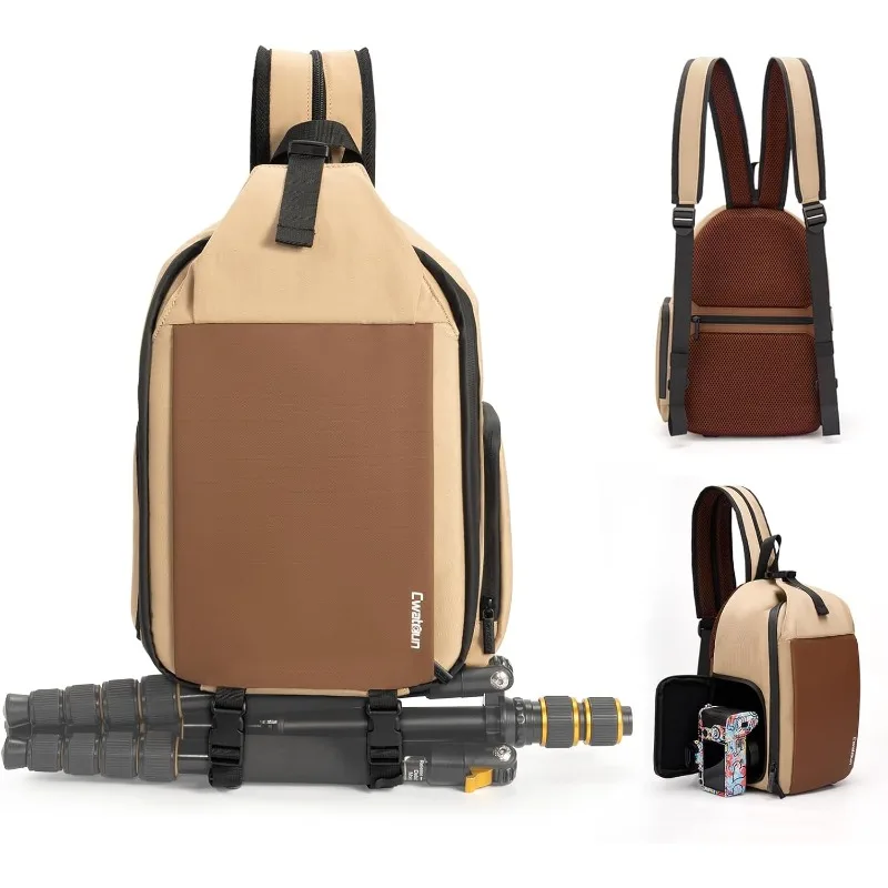 Camera Shoulder Bag. Single-Lens Reflex Canvas Strap Bag. Small, Compact, Slanted Camera Case, Photography Wallet and Shoulder
