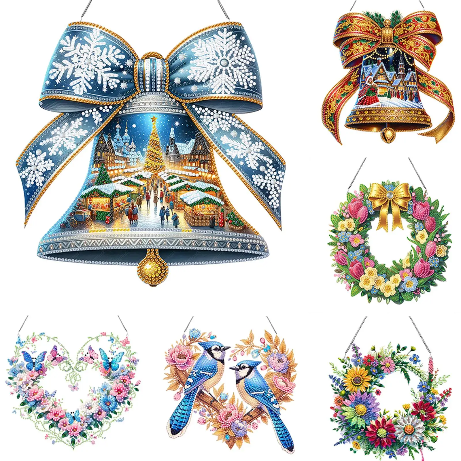 

Acrylic 2D/Flat DIY Special Shape Hanging Diamond Art Kits Rhinestone Diamond Art Window Pendants Wall Decor for Home & Windows