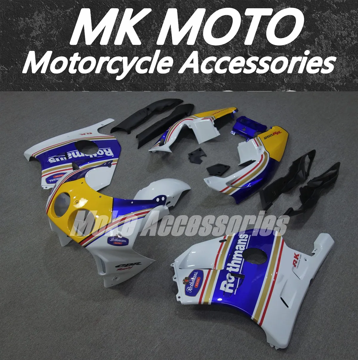 

Moke moto Fairings Kit Fit For Cbr250rr Mc22 1990 1991 1992 1993 1994-1999 Bodywork Set ABS Injection White Yellow Blue