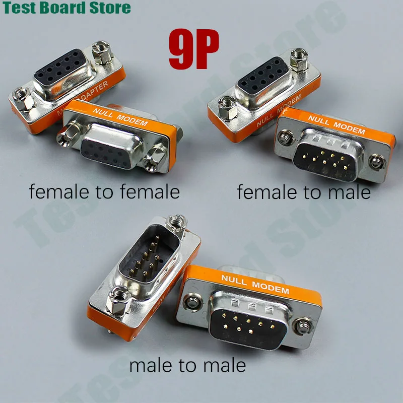 1Piece DB9 9P Mini Null Modem Male Female Crossover Adapter RS232 Female to Female Serial Port to VGA Converter