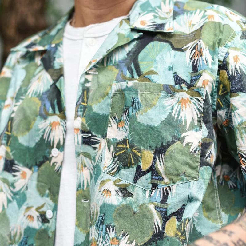 Sauce Zhan  Aloha Shirt Hawaiian Shirt Summer Mens Shirts Beach Casual Breathable Pure Cotton loose fit