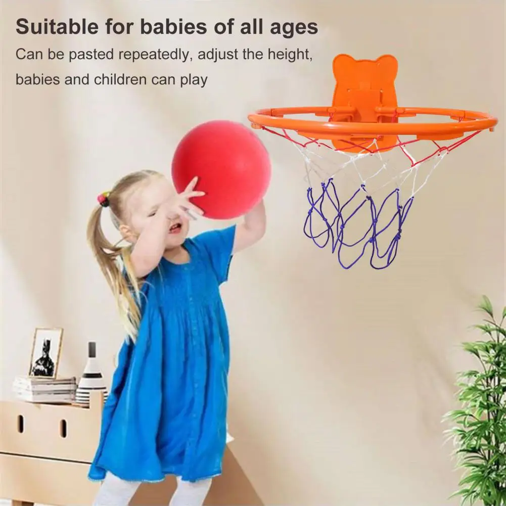 

Children Silent Basketball Hoop Punch-Free Wall Mounted Basketball Hoop Indoor Dribbling Training Goal Practice Plastic Hoops