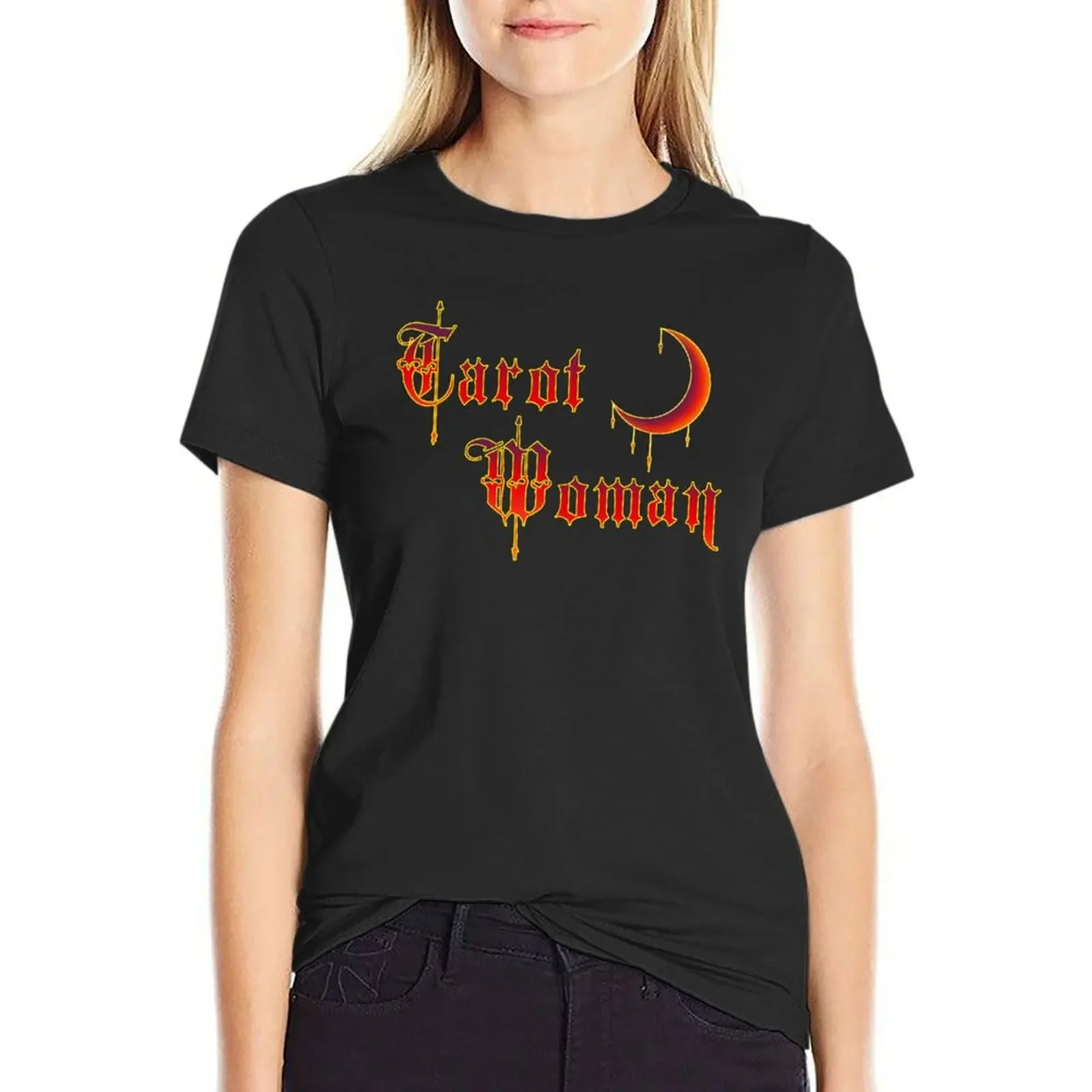 Tarot Woman Red T-shirt cute clothes anime clothes Blouse t shirts for Women graphic