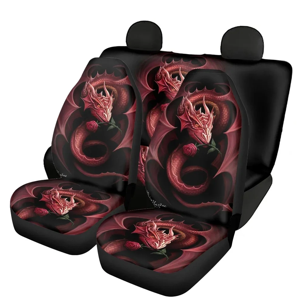 Cool Fashion Dragon Design Automobile Seat Cushion Useful Hand Washable Polyester Protective Covers for Most Vehicle