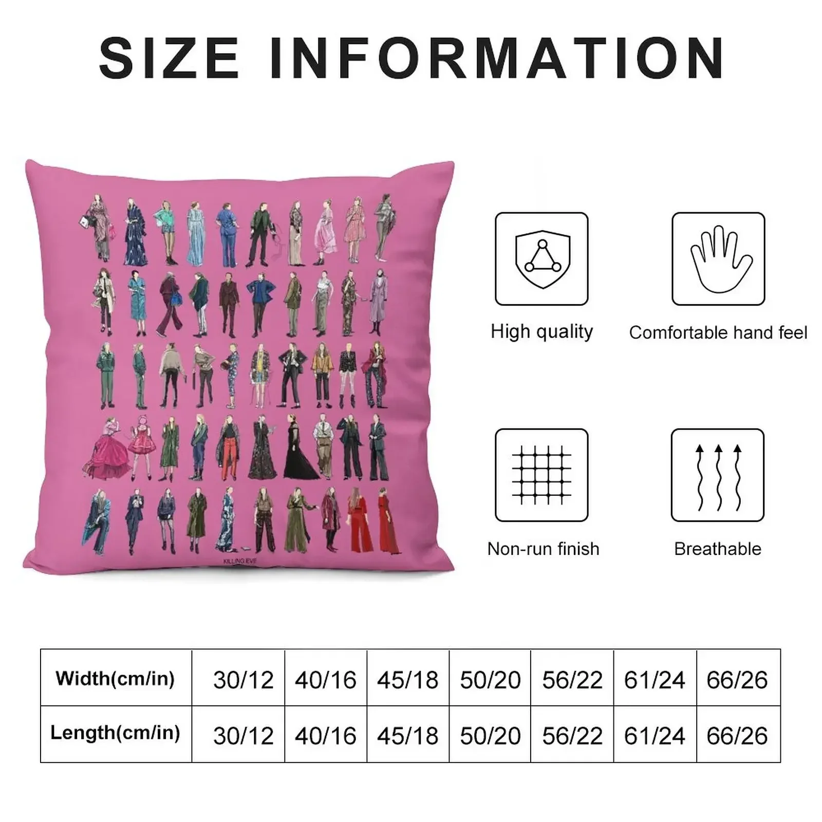 Killing eve villanelle fashion looks Pink version Throw Pillow Sitting Cushion home decor items pillow