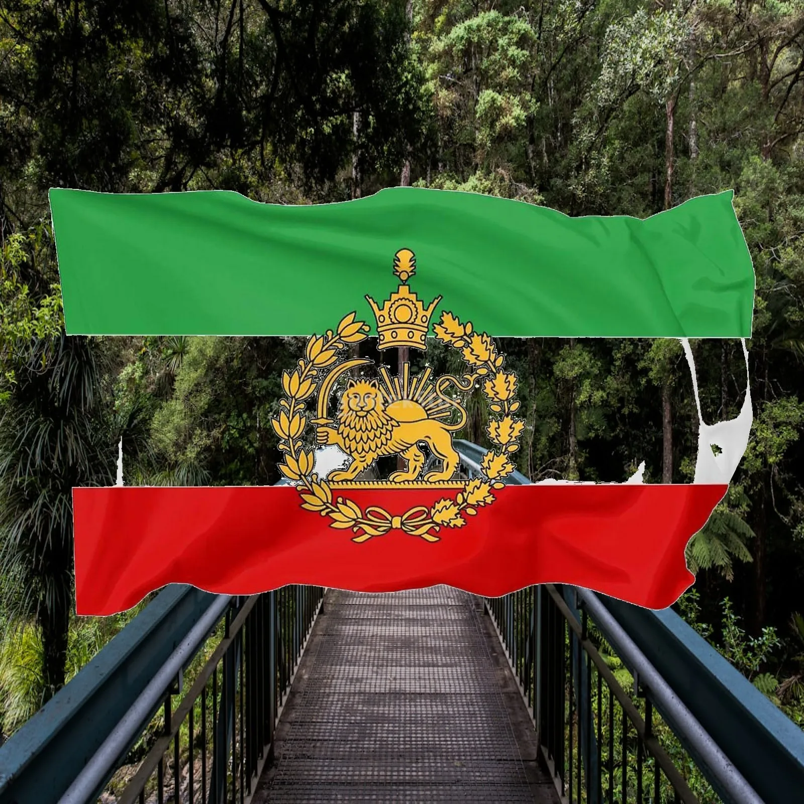 Drapeau d'émbleme vintage de la Pahlavi de Perse en polyester, bannière décorative pour la maison, drapeau national pour affichage extérieur ou intérieur
