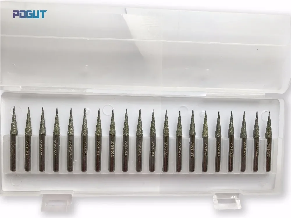Grinding Burs Set 6mm Conical Tip Head 6mm Shank Rotary Tool Drill Bit for DREMEL Grinding Jade, Stone, Marble, Glass