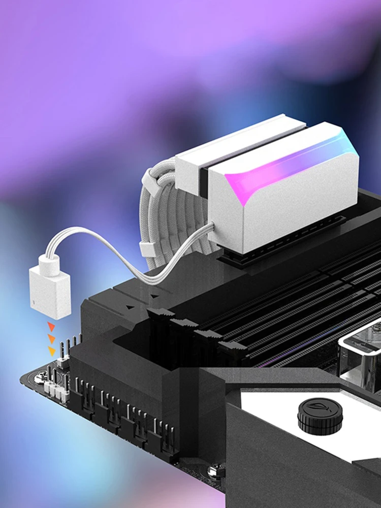 Adaptor Steker Daya ATX 24Pin Ke 90 Derajat, Konektor Kabel Catu Daya Komputer, 5V 3-pin ARGB DIY Pemasangan