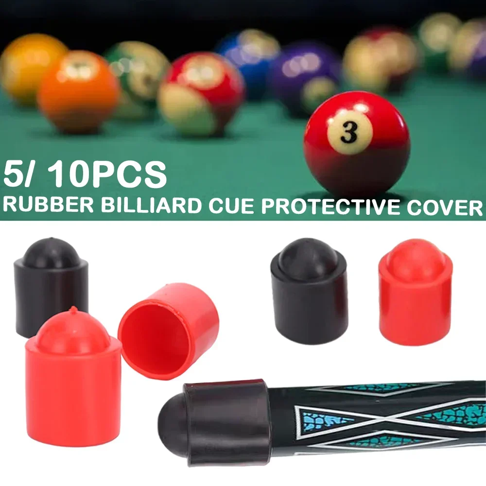 5/10Pcs Rubber Pool Cue Bottom Cover Pool Cue Stick Bottom Protector Snooker Accessories Billiard Cue Specific Collision Cover