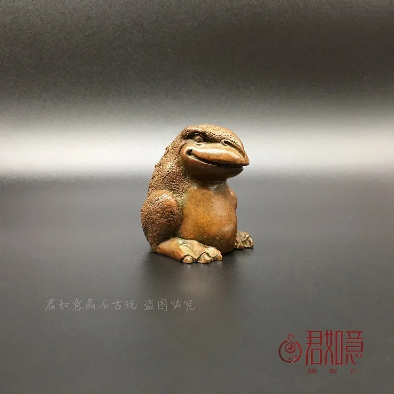 Solid Three-Legged Golden Toad Ornament Copper Coin String Tea Pet Gift