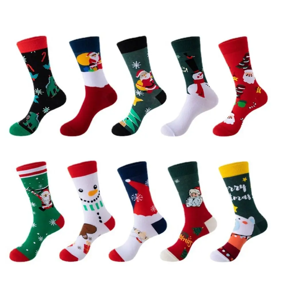 

Non Slip Casual Soft Comfortable Japanese Santa Claus Cotton Female Socks Christmas Socks Medium Tube Socks