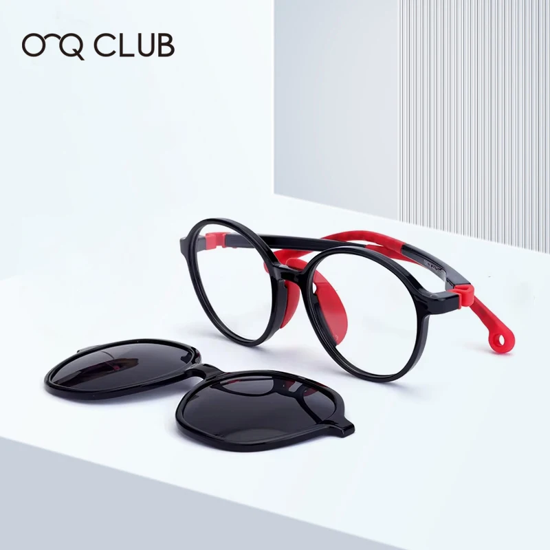 O-Q CLUB Magnetic Clip-on Transparent Glasses Man Children Kids Mens Sunglasses Women TR90 Polarized Luxury Eyeglasses Frame Men