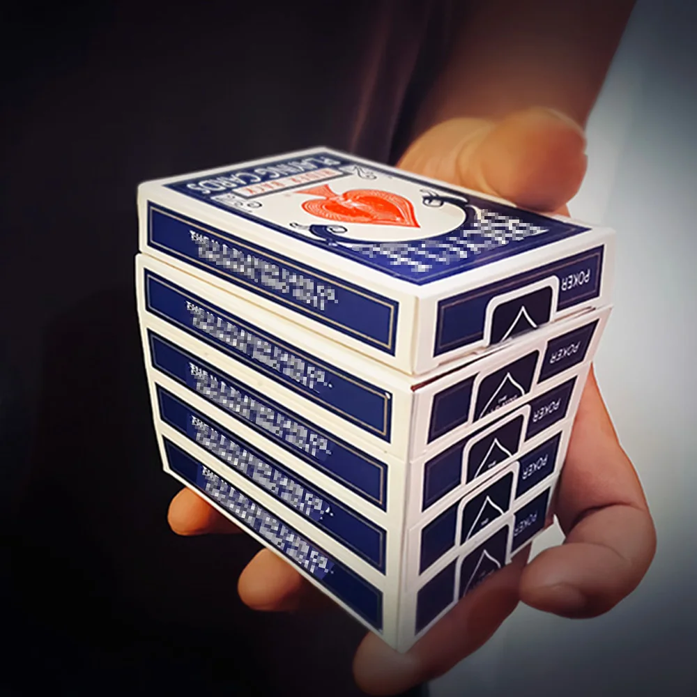 Red/Blue Vanishing Decks Magic Trick - Multiple Decks Merge into One Close up Illusion Gimmick for Mentalism Performers
