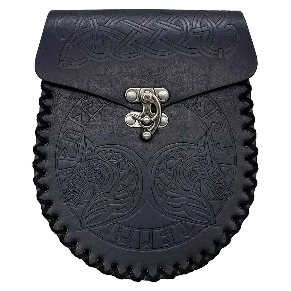 Viking Cosplay para homens, bolsas de couro, acessórios para fantasias de Halloween, renascença medieval, cinto de cavaleiro, adereços vintage