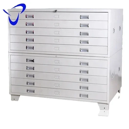 Paper Drawing Flat File Cabinet Horizontal Plan Map File Steel Storage Cabinet Metal Material