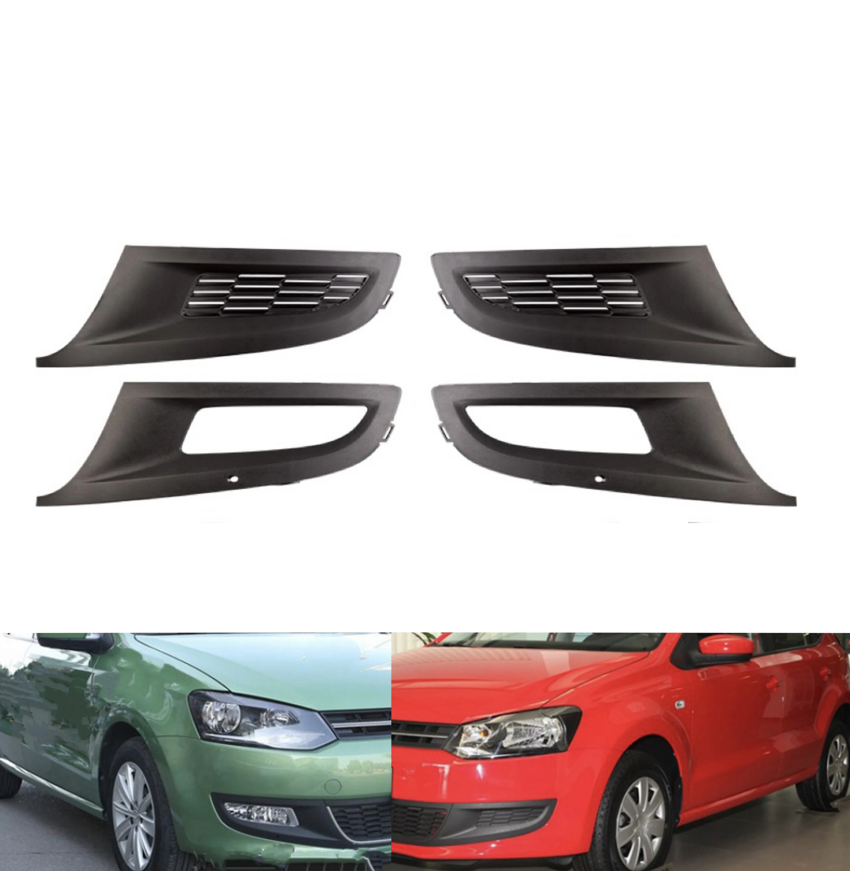 Car Fog Lights Grill Cover Bumper Lower Grille for Volkswagen For Polo 2009 2010 2011 2012 2013 2014 2015