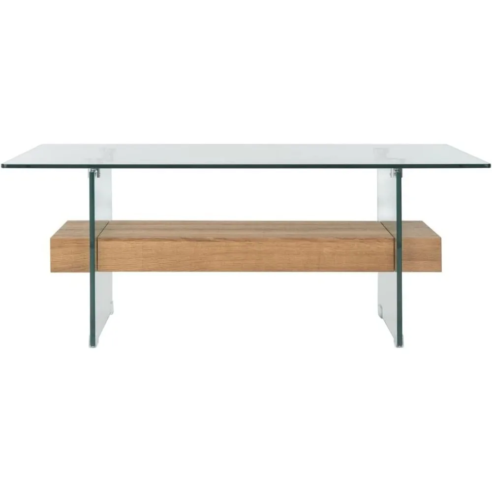 Safavieh-Kayley Grey Oak and Glass Coffee Table, Início
