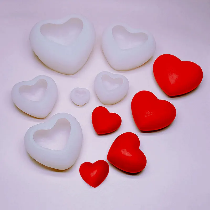 Love Heart Shaped Cake Silicone Mold DIY Homemade Fondant Chocolate Mousse Baking Making Mould Soap Aromatherapy Candle Molds