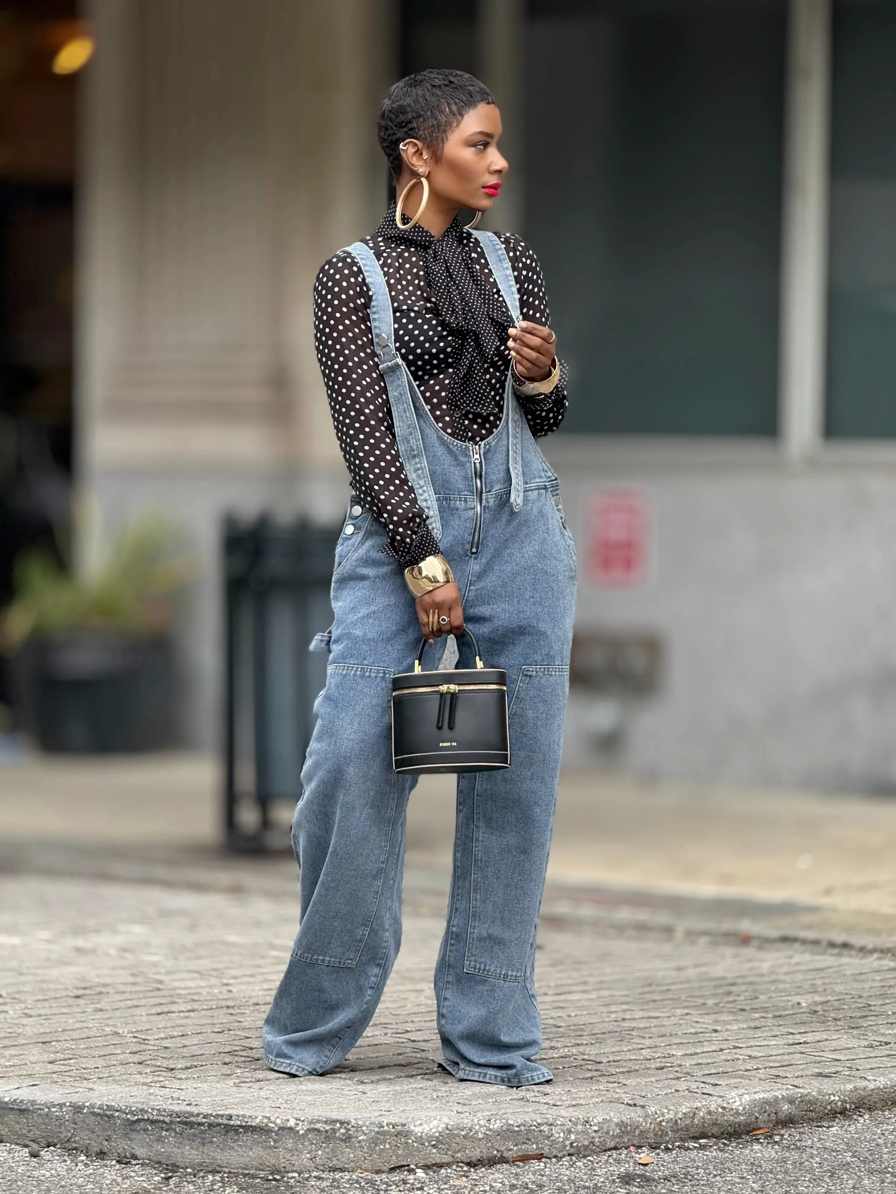 Women'S Non-Stretch Denim Jumpsuit - Wide Leg Accordion Pants with Deep Heel Pockets, Spaghetti Strap & Lace-Up Waist, Solid Col