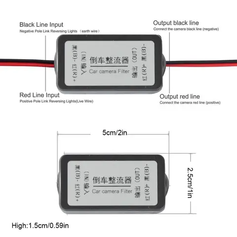 Veihcle Rear View Camera Power Relay Rectifier DC 12V Power Capacitor Auto Car Camera Filter Relay Capacitor Filter Connector 10 best sales g power bmw - №2