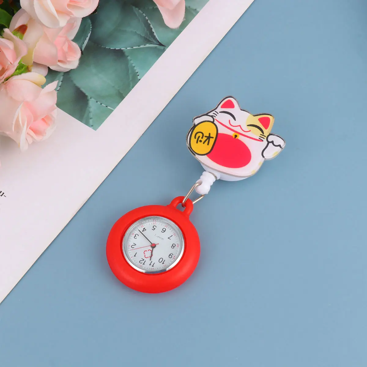 Orologio da infermiera Piccolo, durevole, leggero, design semplice, numero trasparente, tasca sospesa, orologio da tasca da infermiera telescopico portatile