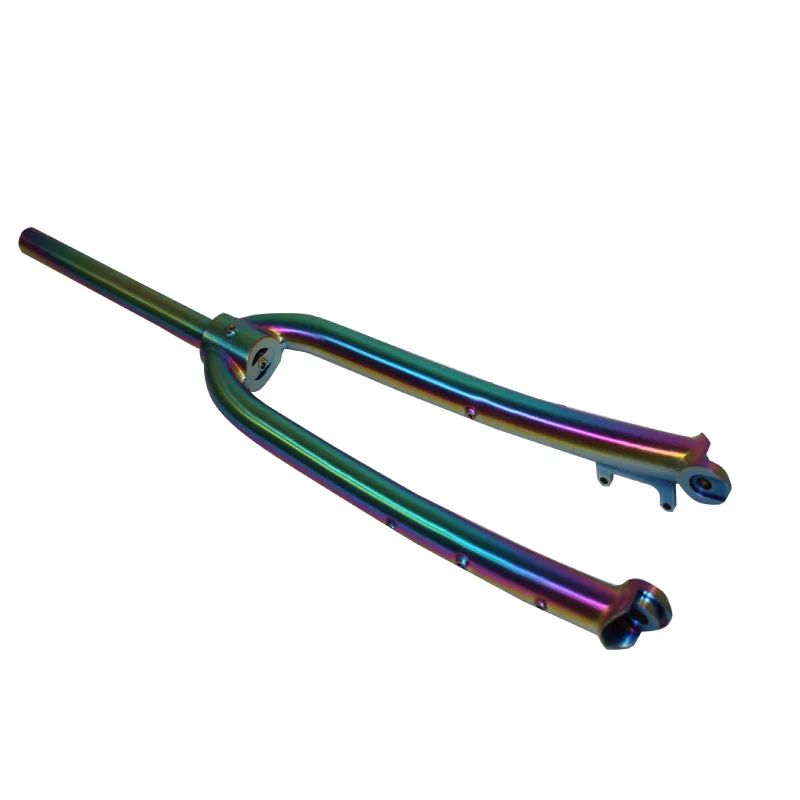 Titanium Track Bike Fork In Anodized Rainbow Color With Thru Axle Design