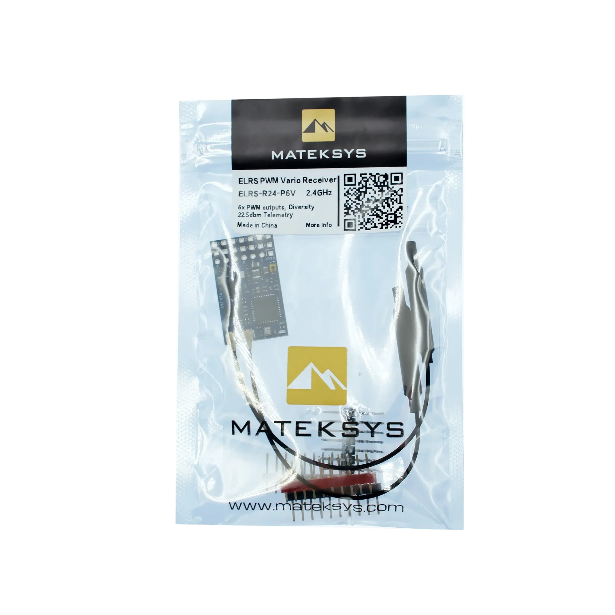 MATEK MATEKSYS R24-P6V 2.4GHZ EXPRESSLRS PWM VARIO Receiver 22.5dbm (180mW) With IPEX Antenna For RC FPV Long Rang Racing Drone