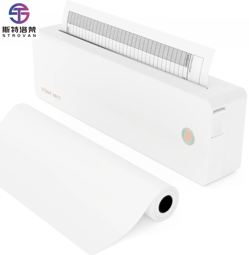 

Portable Mini Wireless for Thermal Printer with 2000mAh Battery A4 Paper No Ink Required for Home & Office Use
