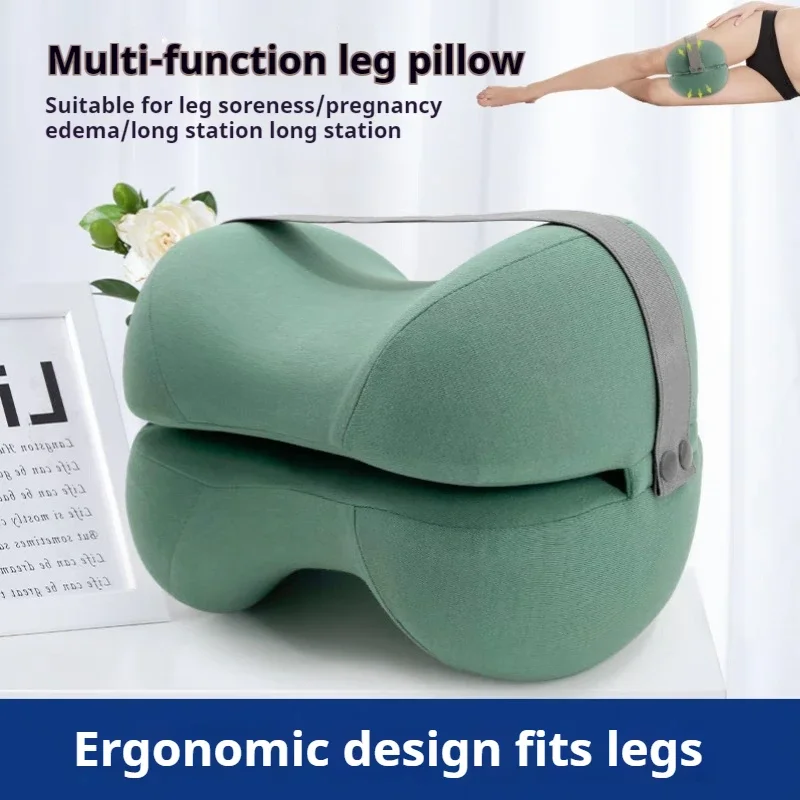 Memory Foam Knee Pillow with Adjustable Strap Leg Support Cushion for Side Sleepers Relieve Hip Joint Pain