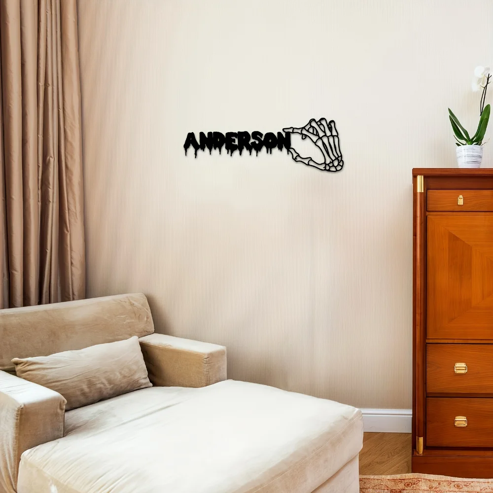 Personalized Metal Surname Nameplate Customizable for Indoor Outdoor Wall Decor with Easy Installation and Durable Metal Build