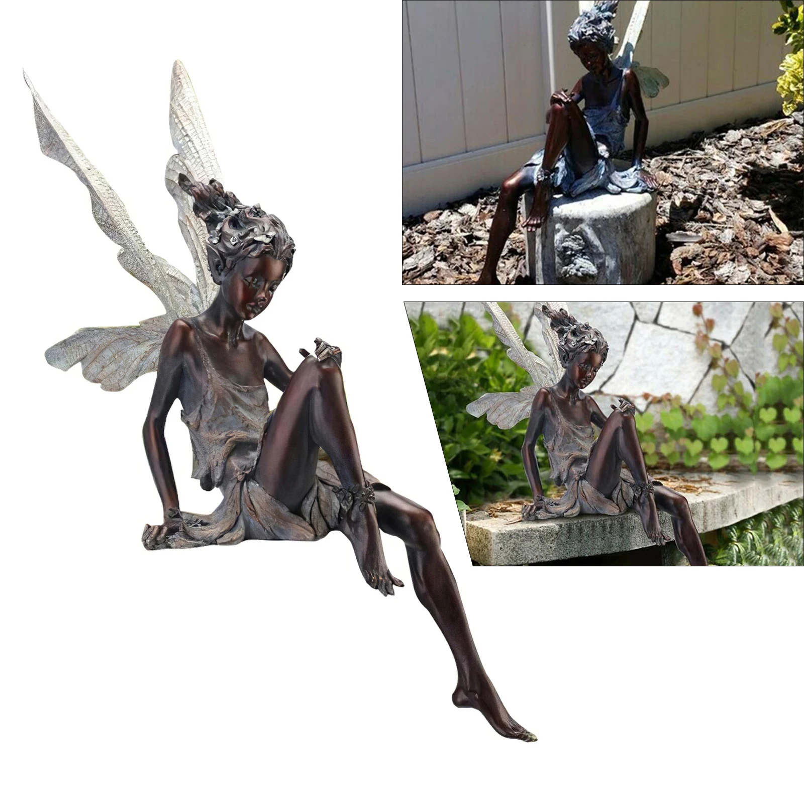 

Садовая статуэтка феи для пруда, скульптура для патио и веранды, декоративное украшение