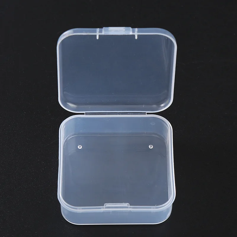 2PCS Transparent Storage Box Square Small Items Case Packing Boxes Jewelry Beads Container Sundries Organizer Fishing Tools