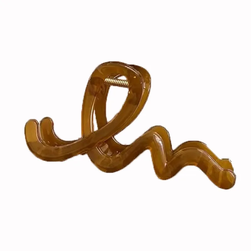 Trendy Wavy Hair Clips for Women Temperament French Large Hair Claws Clip 2024 Korean Hair Accessories Girls Headdress Gifts