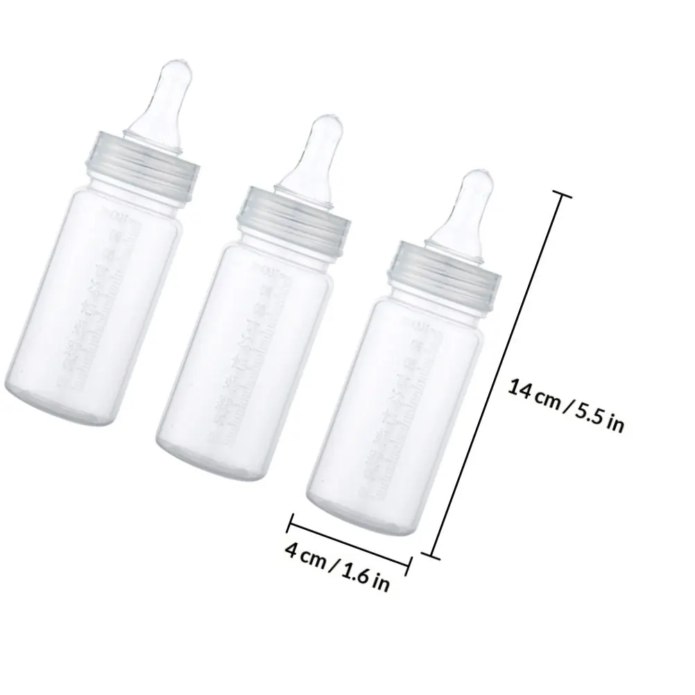 4pcs Disposable Baby Bottles 0-3 Months, Portable Plastic Nursing Bottles with Measurement Scale for Travel