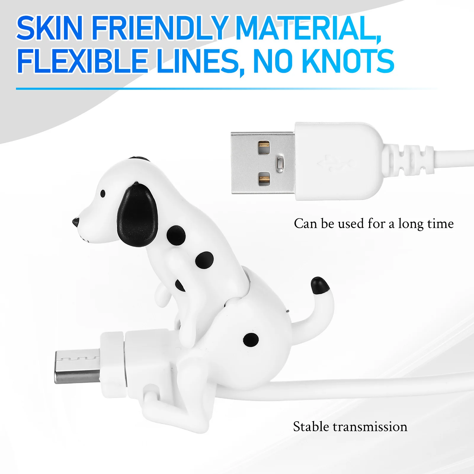 

2Pcs Fast Charging USB Cable Funny Dog Type-C Data Line Puppy Mobile Phone Charging Cords Funny Phone Chargers