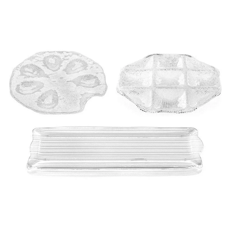 Imported glass dipping plate European-style household fruit platter Dried fruit   Sushi   Oyster