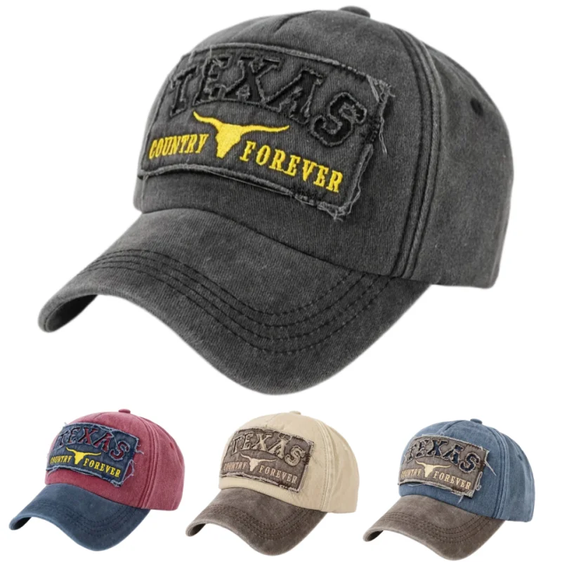 Texas Country Forever Baseball Cap Distressed Washed Trucker Hat Vintage Embroidered Dad Hat for Men Women