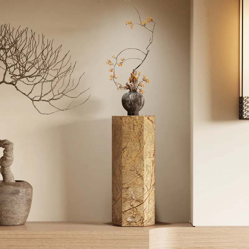 CX Huangdong Stone Base Entrance Decoration Hotel Clubhouse Model Room Display Stand