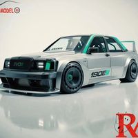 TIMEMICRO&Rhino Model 1/64 Classic Mini MERCEDES 190 EVO II Wide Body Modification - Silver Alloy car model Limited display set