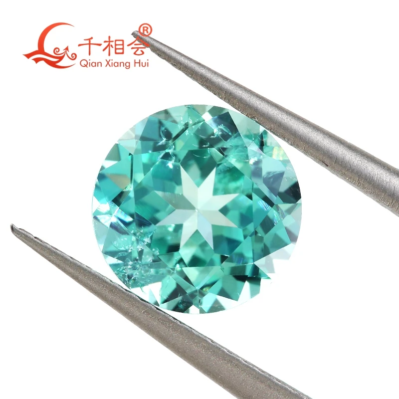 Lab-Created Mint Green Sapphire Loose Gemstone with Minor Cracks Inclusions Corundum AGL Certificate