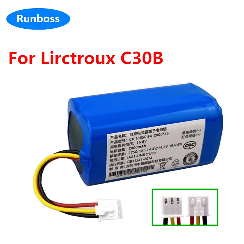 14.4V 2800mAh 3400mAh Li-ion Battery for Liectroux C30B E30B E30 Robot for Proscenic 800T, 830P, 820P, 820T, 820S Vacuum Cleaner