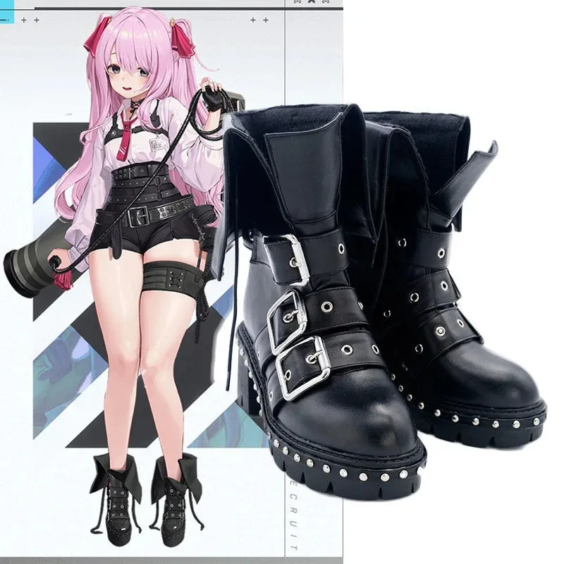 2025 11 유니 블랙 게임 니케 승리의 여신 코스프레 부츠 할로윈 카니발 소품 PU 신발 맞춤 제작