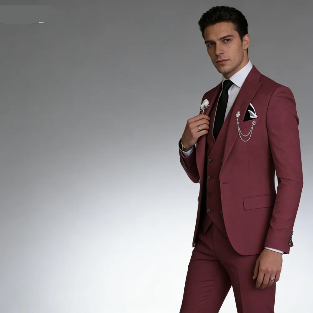 

Шикарный синий мужской комплект Terno с курткой из 3 предметов, брюки, жилет с лацканами, приталенный пиджак высокого качества для официальных мероприятий