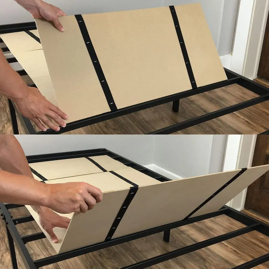Foldable Box Spring, Bunkie Board, Bed Support Slats for Support to Streamline and Minimize the Bed, No Assembly Needed, Twin Si