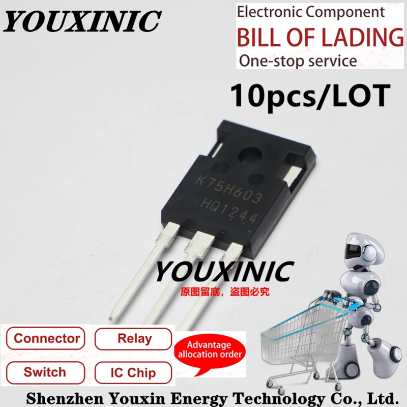 

YOUXINIC 2018+ 100% new imported original IKW75N60H3 K75H603 TO-247 IGBT power transistor field effect transistor 600V 75A